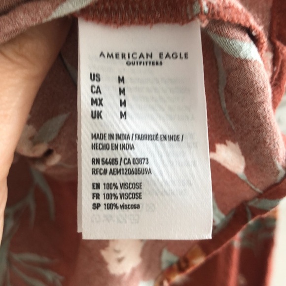 AMERICAN EAGLE | Burt orange floral long sleeve by top top - Picture 5 of 6